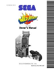 Owner's Manual - SEGA Arcade