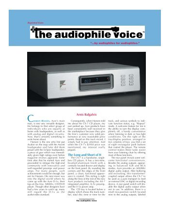 The Audiophile Voice CX-7 - Ayre Acoustics