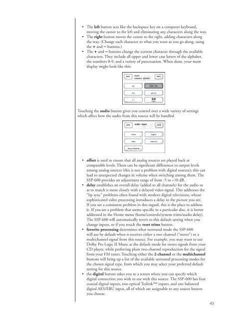 Owner's Manual SSP-600 Surround Processor - ClassÃ© Audio