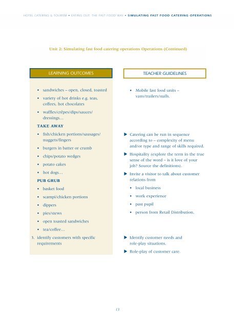 Hotel Catering & Tourism Module Descriptor - PDST