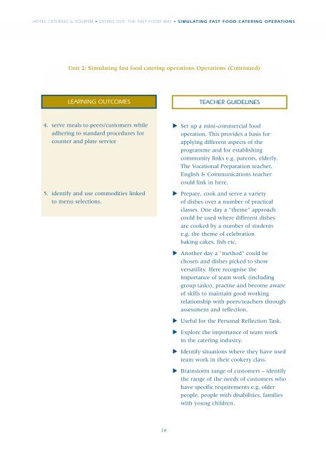 Hotel Catering & Tourism Module Descriptor - PDST