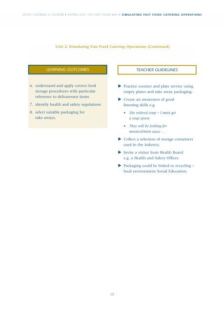 Hotel Catering & Tourism Module Descriptor - PDST