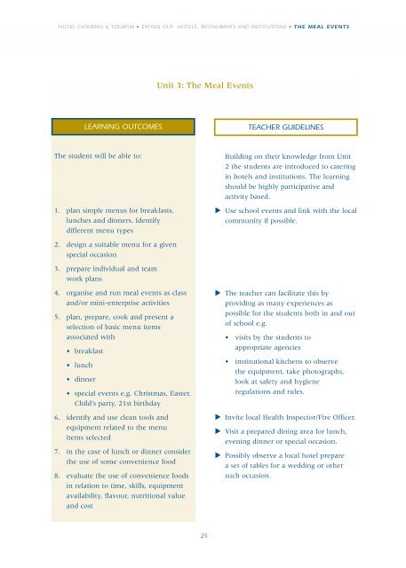 Hotel Catering & Tourism Module Descriptor - PDST