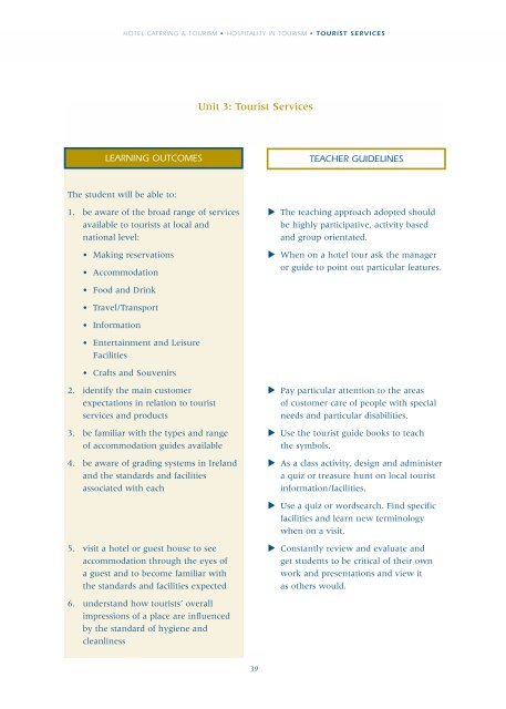 Hotel Catering & Tourism Module Descriptor - PDST