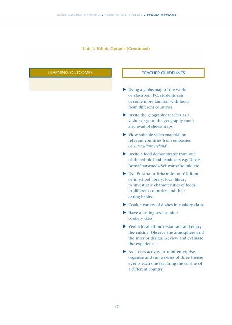 Hotel Catering & Tourism Module Descriptor - PDST