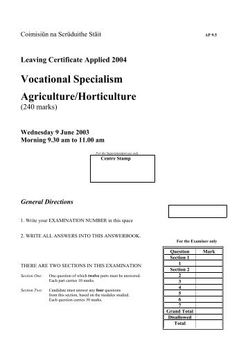 LCA Ag Hort Marking Scheme 2004.pdf - Leaving Certificate Applied