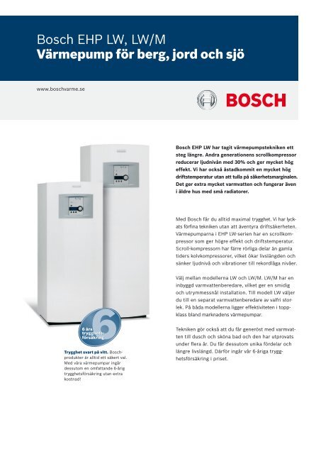Bosch EHP LW, LW/M Värmepump för berg, jord och sjö