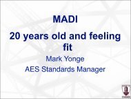 MADI - 20 Years Old and Feeling Fit - Audio Engineering Society