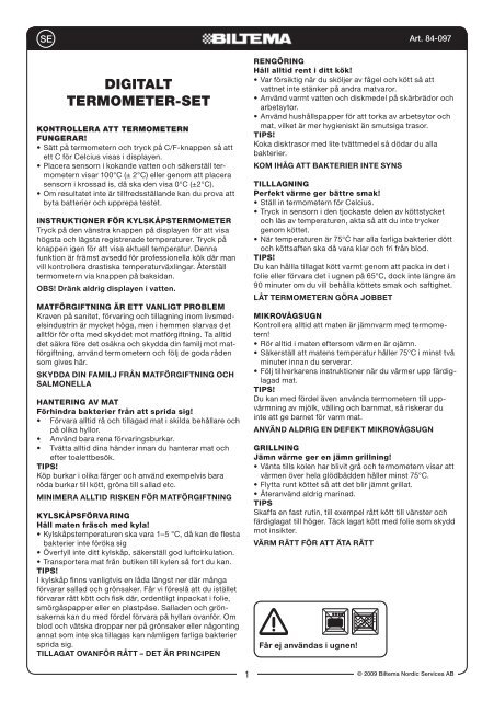 DIGITALT TERMOMETER-SET - Biltema