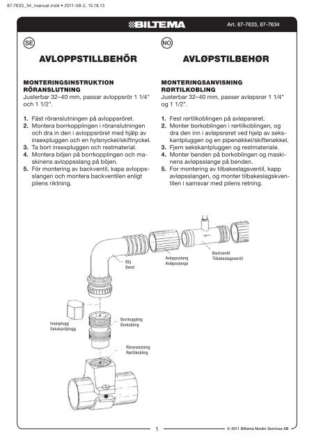 AVLOPPSTILLBEHÃR AVLOPSTILBEHOR - Biltema