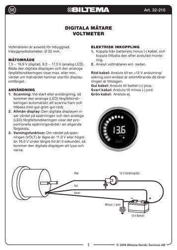 1 DIGITALA MÃTARE VOLTMETER - Biltema