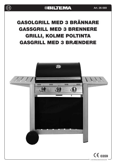 GasolGrill med 3 brÃ¤nnare GassGrill med 3 brennere Grilli ... - Biltema