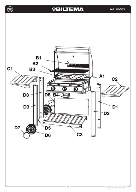 GasolGrill med 3 brÃ¤nnare GassGrill med 3 brennere Grilli ... - Biltema