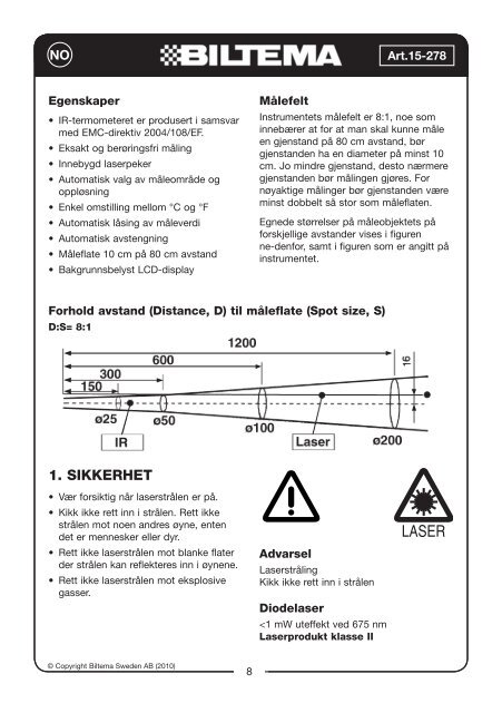 IR-termometer InfrapunalÃ¤mpÃ¶mittari - Biltema