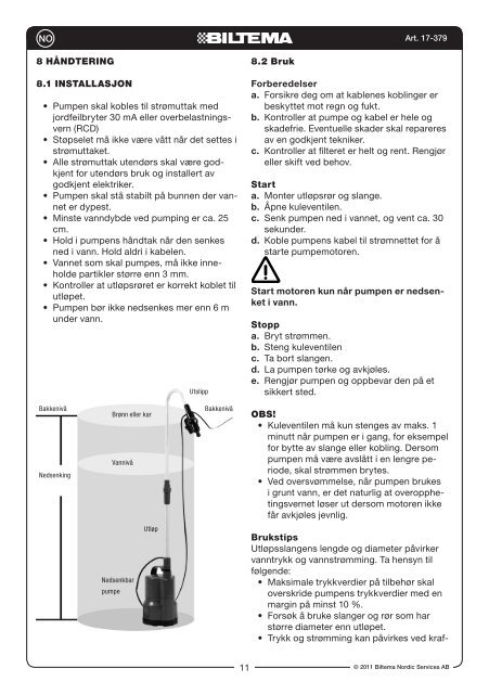 REGNVATTENPUMP SP 300 REGNVANNSPUMPE SP ... - Biltema