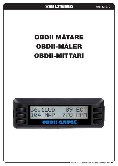 OBDII MÃ„TARE OBDII-MÃ…LER OBDII-MITTARI - Biltema