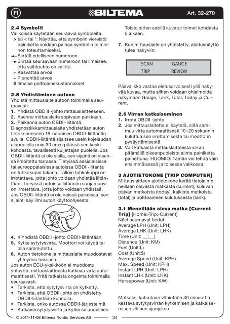 OBDII MÃTARE OBDII-MÃLER OBDII-MITTARI - Biltema