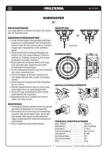 SUBWOOFER - Biltema