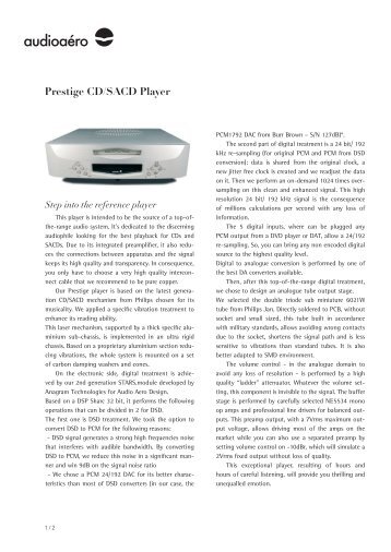 Prestige CD/SACD Player - Dr Hi-Fi House Calls