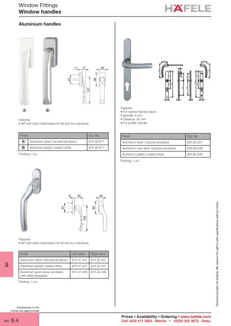 Window Fittings - Hafele