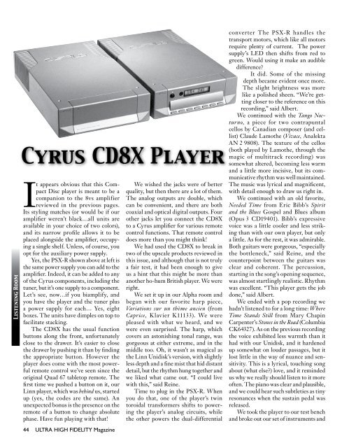 Cyrus CD8X Player - Jefferson Hifi
