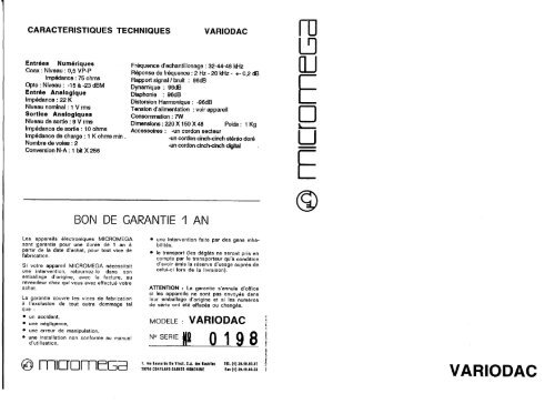 VARIODAC - MicromÃ©ga