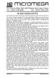 IA-400 HIGHLIGHTS - Micromega