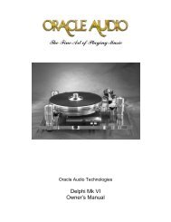 Oracle Audio MK V Owner's Manual DELPHI MARK IV