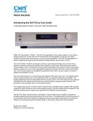 Introducing the SLP 03 by Cary Audio - Platan Audio