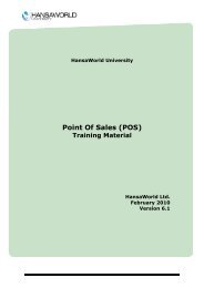 Point Of Sales (POS) - HansaWorld