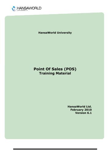 Point Of Sales (POS) - HansaWorld