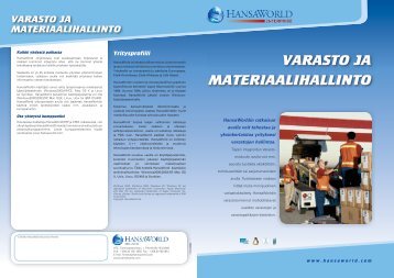VARASTO JA MATERIAALIHALLINTO - HansaWorld