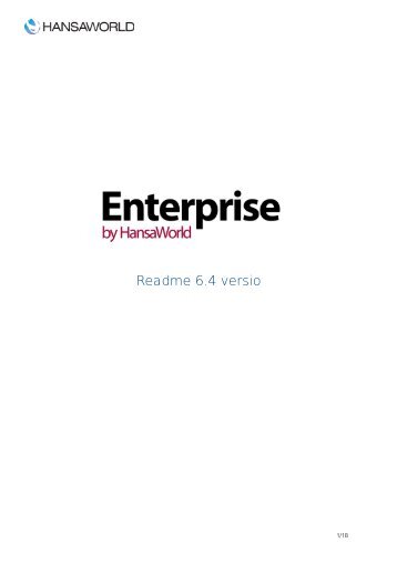 Readme 6.4 versio - HansaWorld