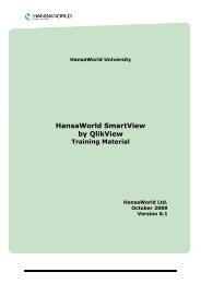 HansaWorld SmartView by QlikView Training Material