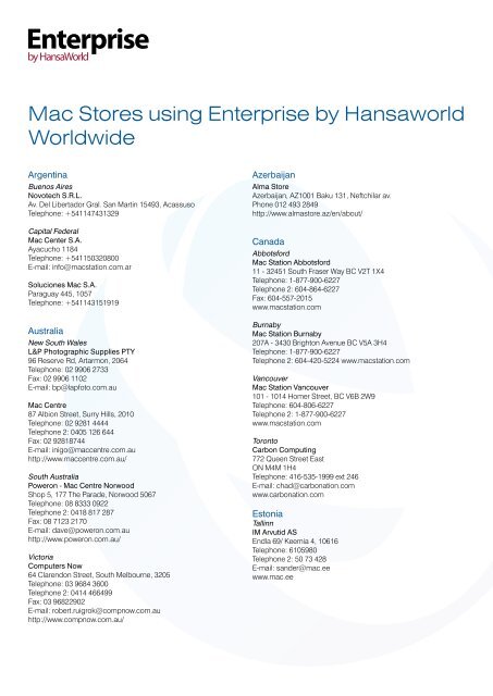 hansaworld enterprise 6.2