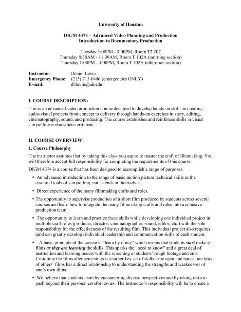 DIGM 4374 Syllabus (Spring 2012) - Graphic Communications ...