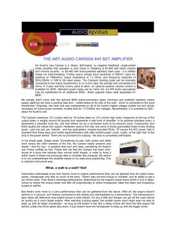 the art audio carissa 845 set amplifier - Audio Note Singapore