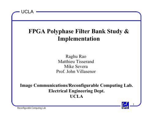 FPGA Polyphase Filter Bank Study & Implementation