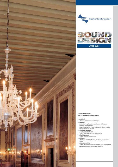 Sound Design Project per il Casinò Municipale di ... - Net-Sat Guidotti