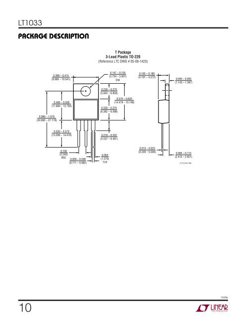 LT1033 - 3A. Negative Adjustable Regulator - Linear Technology