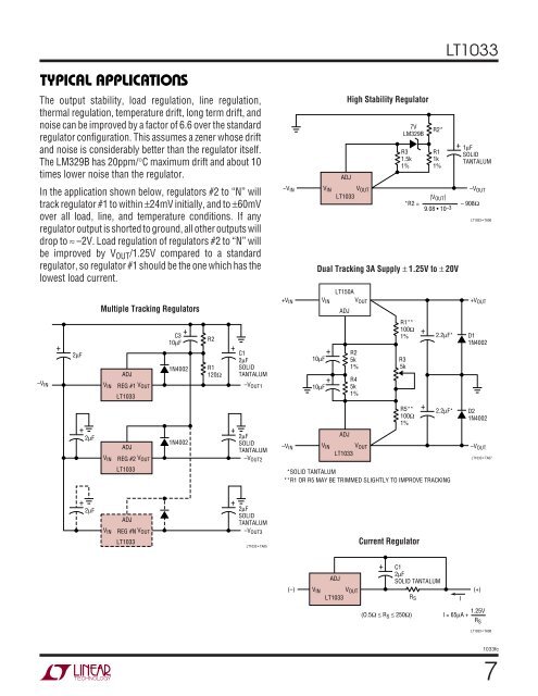 LT1033 - 3A. Negative Adjustable Regulator - Linear Technology