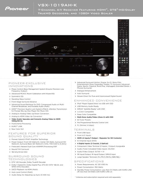 Pioneer VSX-1019AH-K - ValueElectronics