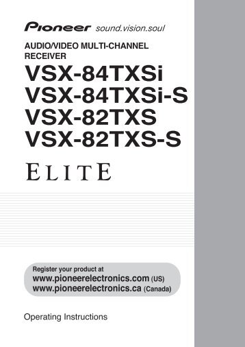 VSX-82TXS Owners Manual - Pioneer