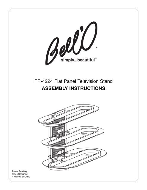 FP-4224 Flat Panel Television Stand ASSEMBLY INSTRUCTIONS