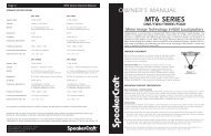 MT6 Series Manual - SpeakerCraft