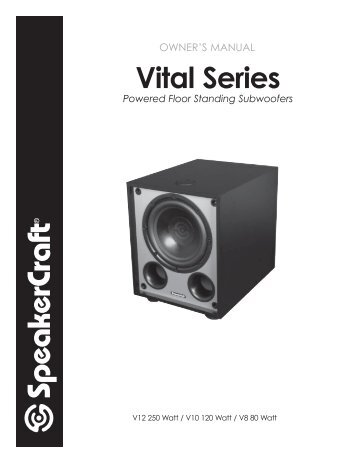 Vital Series Sub Manual - SpeakerCraft