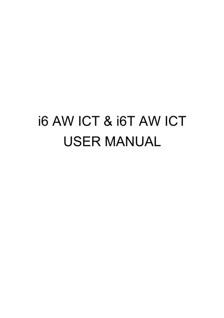 i6 AW ICT & i6T AW ICT USER MANUAL - Tannoy