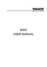 B400 USER MANUAL - Tannoy