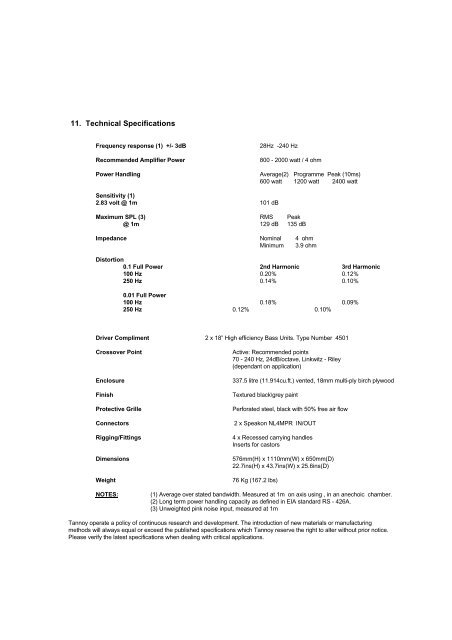 B950 USER MANUAL - Tannoy