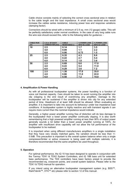 iQ SERIES USER MANUAL - Tannoy